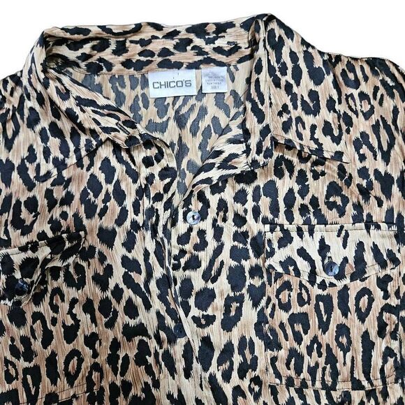 Chico's animal print 100% silk - Picture 2 of 6